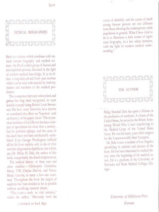 Medical Biographies; the Ailments of Thirty-three Famous People