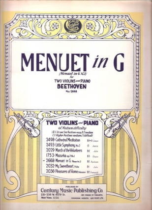 Item #12603 Menuet in G No. 2 No. 2668. Beethoven