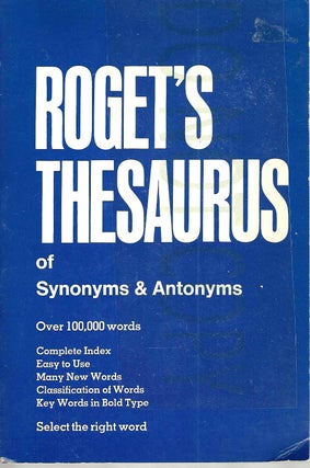 Item #13691 Roget's Thesaurus of Synonyms & Antonyms. Peter Mark Roget