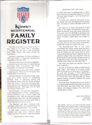 Kentucky's Bicentennial Family Register