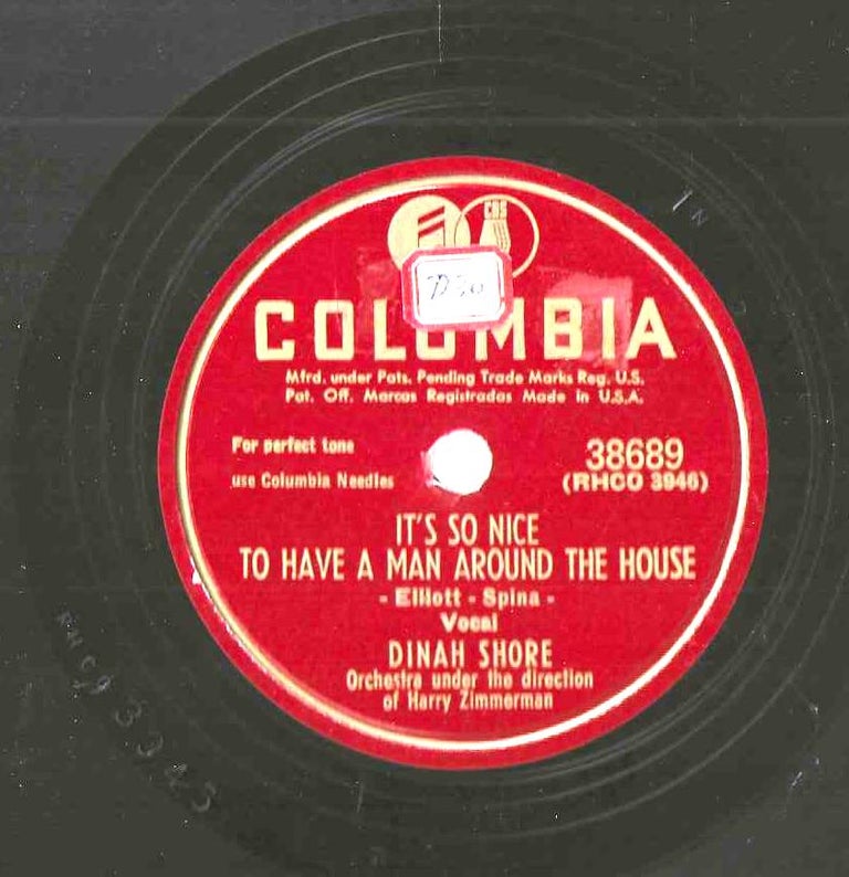 Item #14972 A - It's So Nice to Have a Man Around the House (Elliott Spina) / B - More Than Anything Else in the World (Pearl Berman). Dinah Shore.