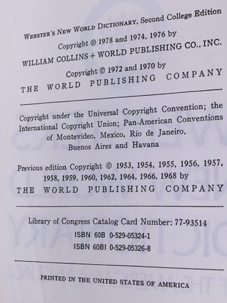 Webster's New World Dictionary of the American Language (Second Edition)